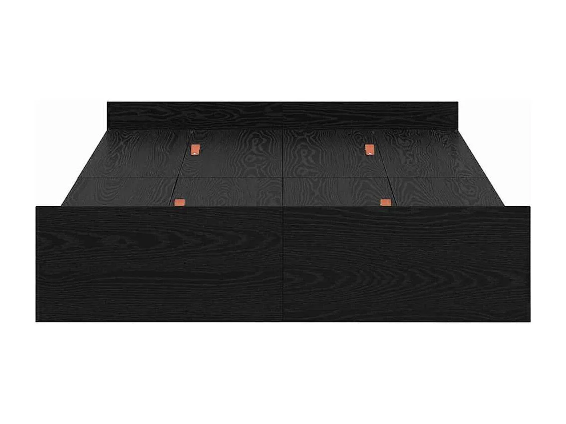Lit simple | Lit adulte, enfant | Cadre de lit avec rangement avec tiroir Chêne noir 120x190 cm
