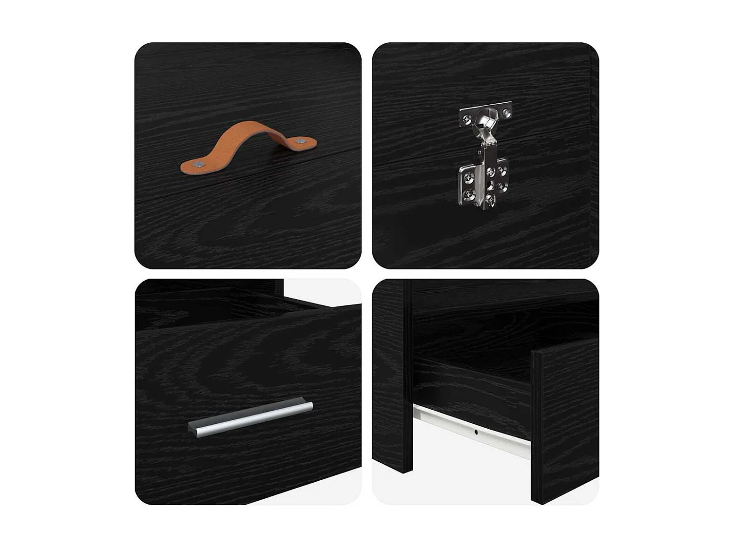 Lit simple | Lit adulte, enfant | Cadre de lit avec rangement avec tiroir Chêne noir 120x190 cm