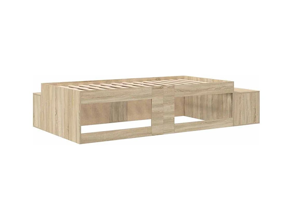 Lit simple | Lit adulte, enfant | Cadre de lit avec rangement Chêne Sonoma 234x103x53.5 cm