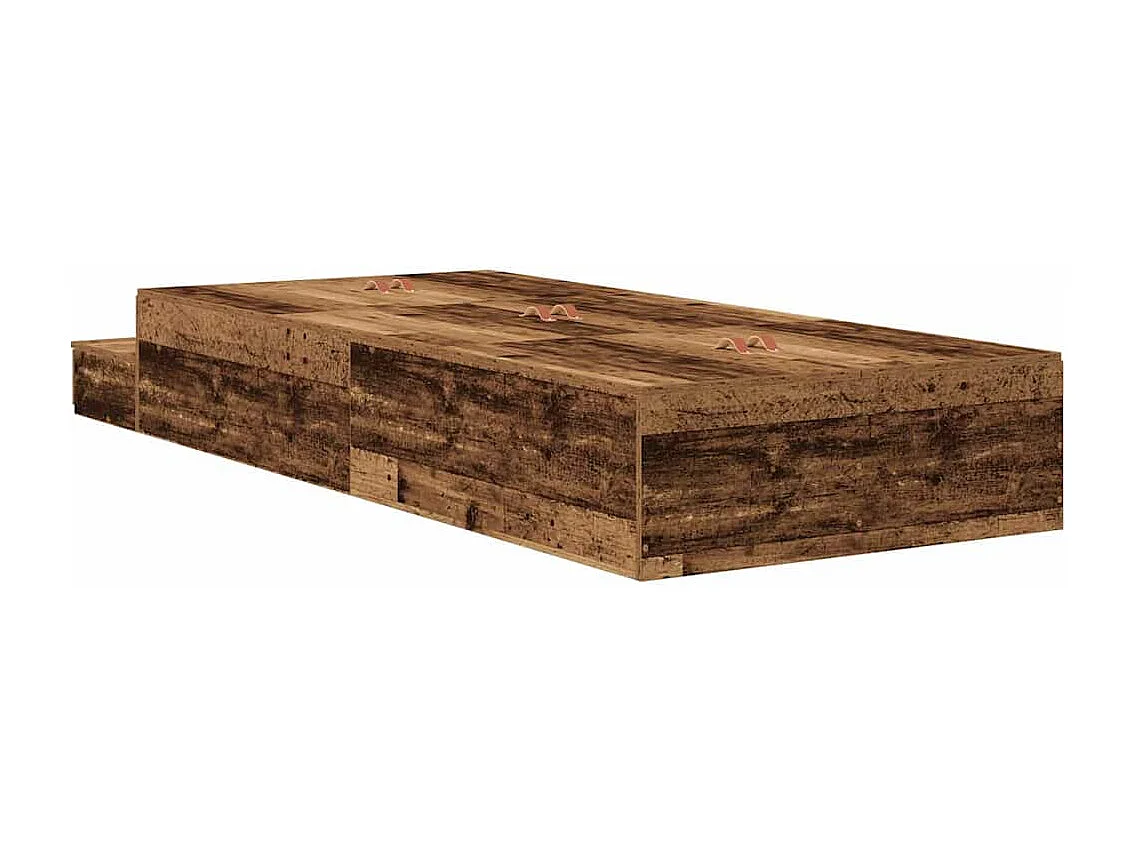 Lit simple | Lit adulte, enfant | Cadre de lit avec rangement Bois ancien 75x190 cm cm