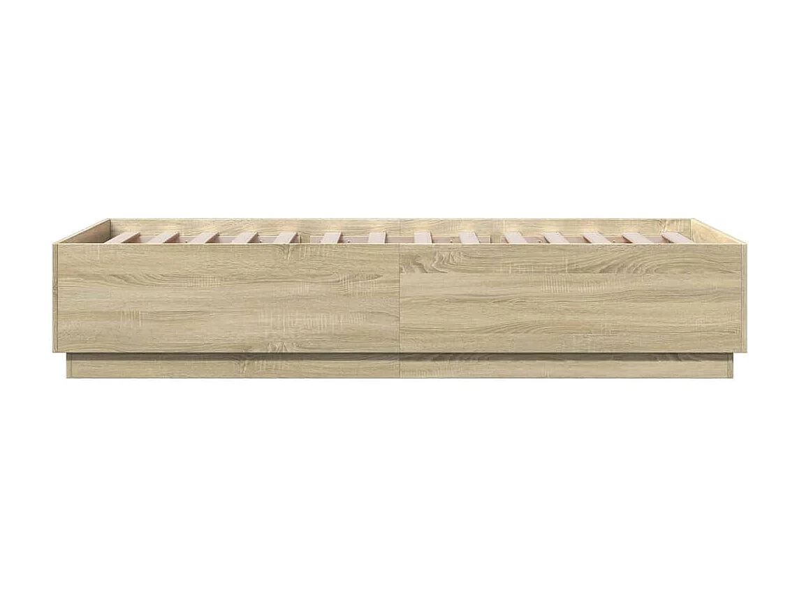 Lit simple | Lit adulte, enfant | Cadre de lit avec LED chêne sonoma 90x200 cm