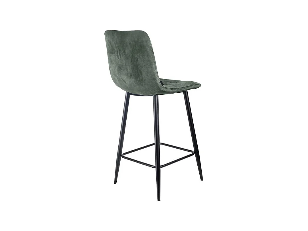 Lot 2 tabourets de bar en velours vert pieds métal noir – NAMI 2
