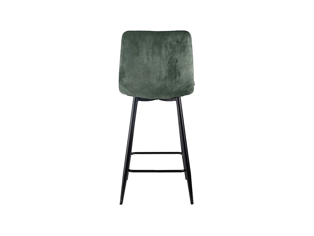 Lot 2 tabourets de bar en velours vert pieds métal noir – NAMI 2