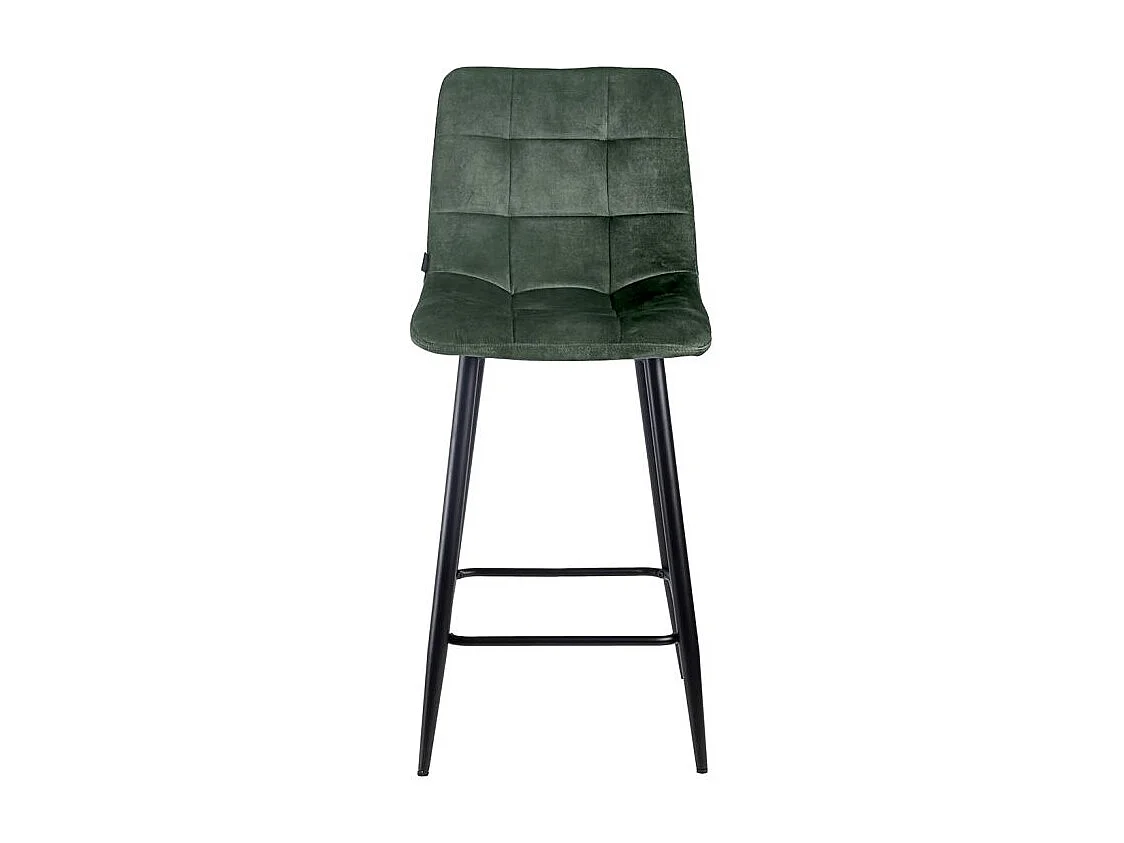 Lot 2 tabourets de bar en velours vert pieds métal noir – NAMI 2