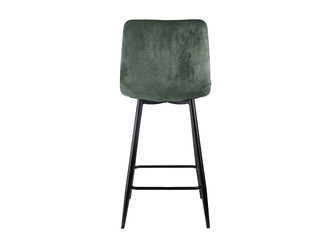 Lot 2 tabourets de bar en velours vert pieds métal noir – NAMI 2