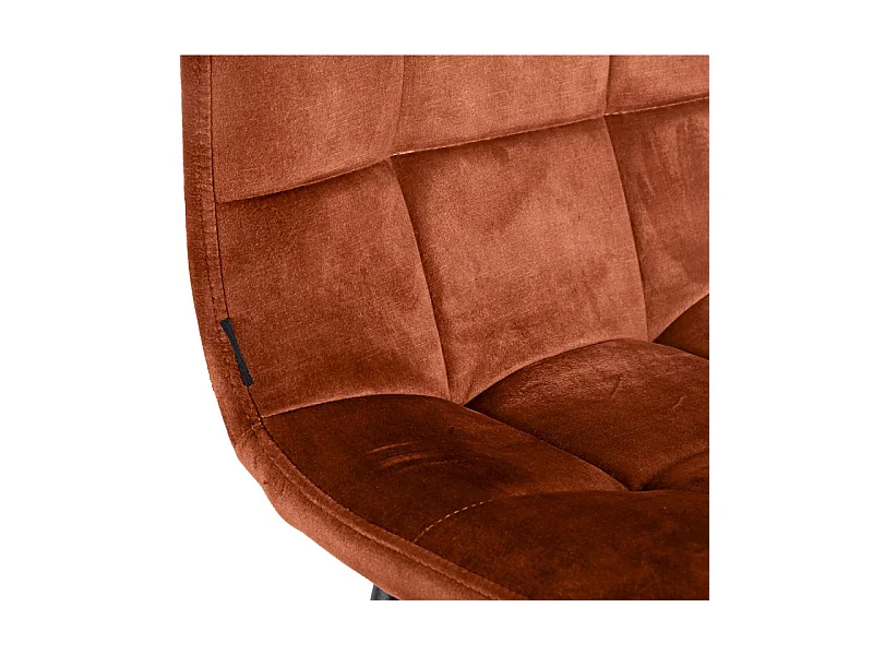 Lot 2 tabourets de bar en velours ocre pieds métal noir – NAMI 2