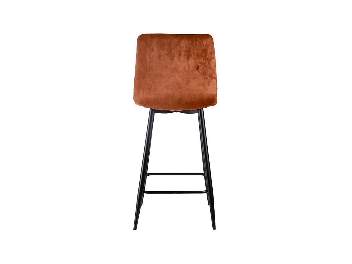 Lot 2 tabourets de bar en velours ocre pieds métal noir – NAMI 2