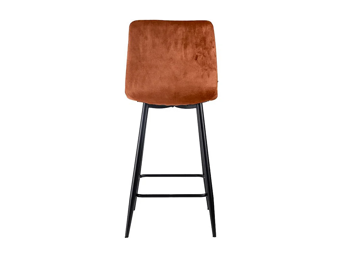 Lot 2 tabourets de bar assise 63 cm velours ocre pieds métal – NAMI 2