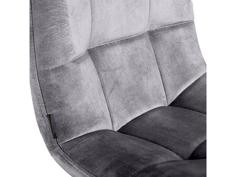 Lot 2 tabourets de bar en velours gris clair pieds métal – NAMI 2