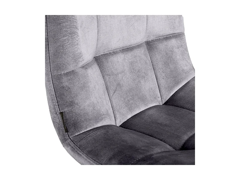 Lot 2 tabourets de bar en velours gris clair pieds métal – NAMI 2