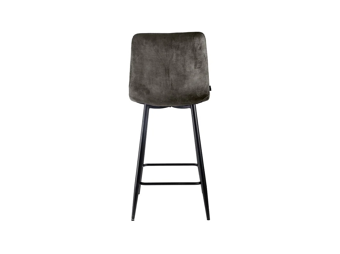 Lot 2 tabourets de bar velours gris anthracite pieds métal – NAMI 2