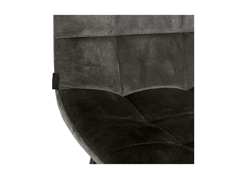 Lot 2 tabourets de bar velours gris anthracite pieds métal – NAMI 2