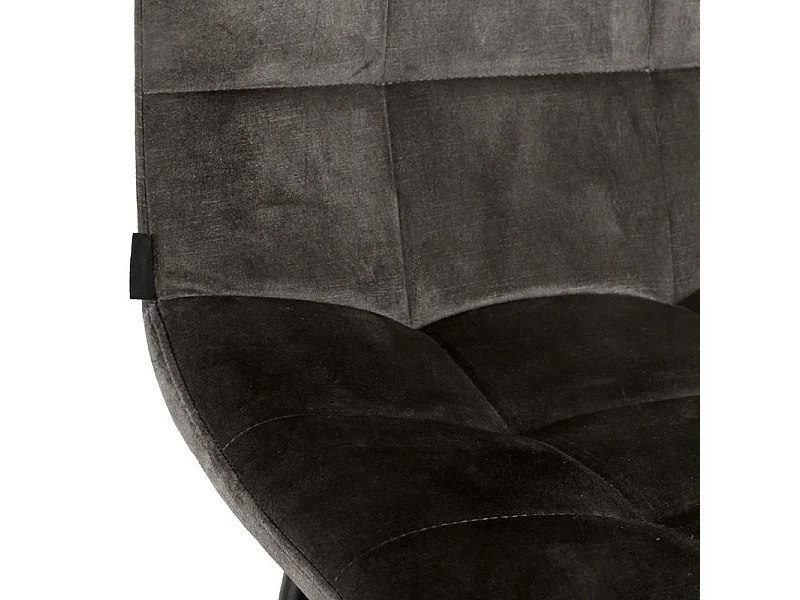 Lot 2 tabourets de bar velours gris anthracite pieds métal – NAMI 2