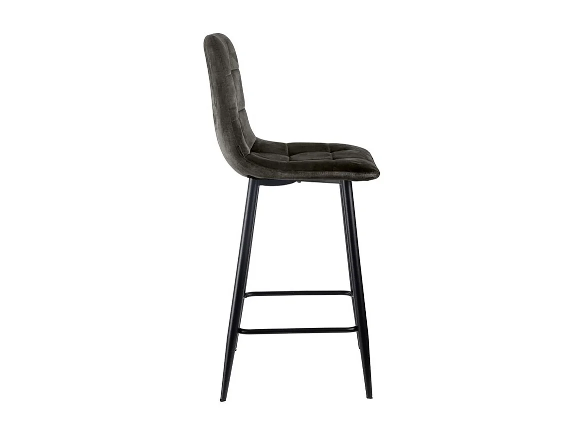 Lot 2 tabourets de bar assise 63 cm velours gris anthracite – NAMI 2