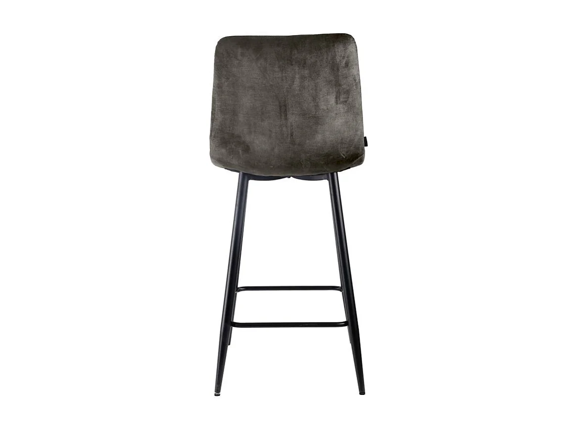 Lot 2 tabourets de bar assise 63 cm velours gris anthracite – NAMI 2