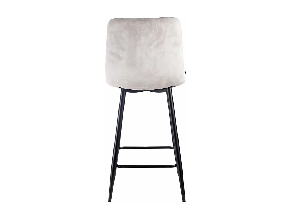 Lot 2 tabourets de bar en velours écru pieds métal noir – NAMI 2