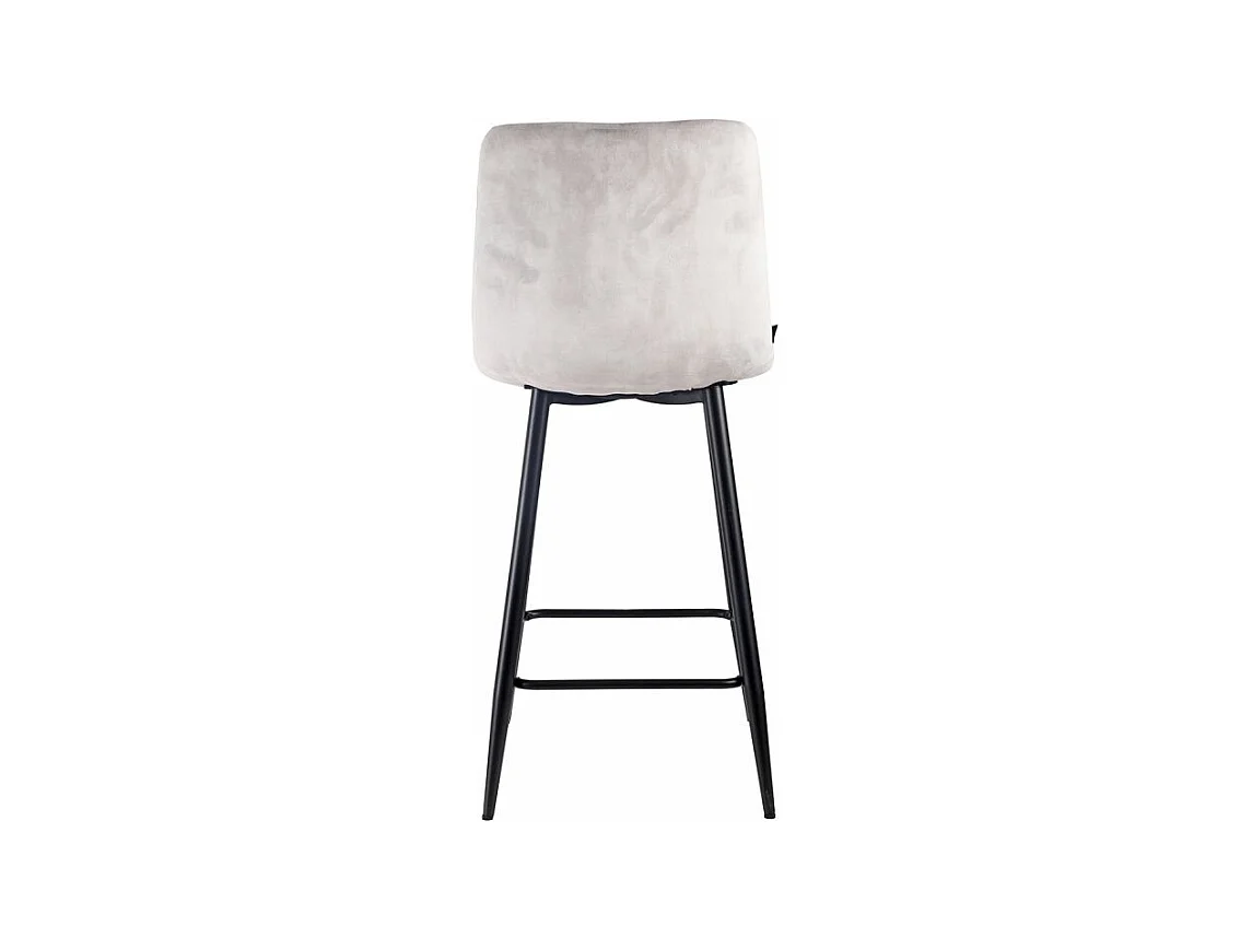 Lot 2 tabourets de bar en velours écru pieds métal noir – NAMI 2