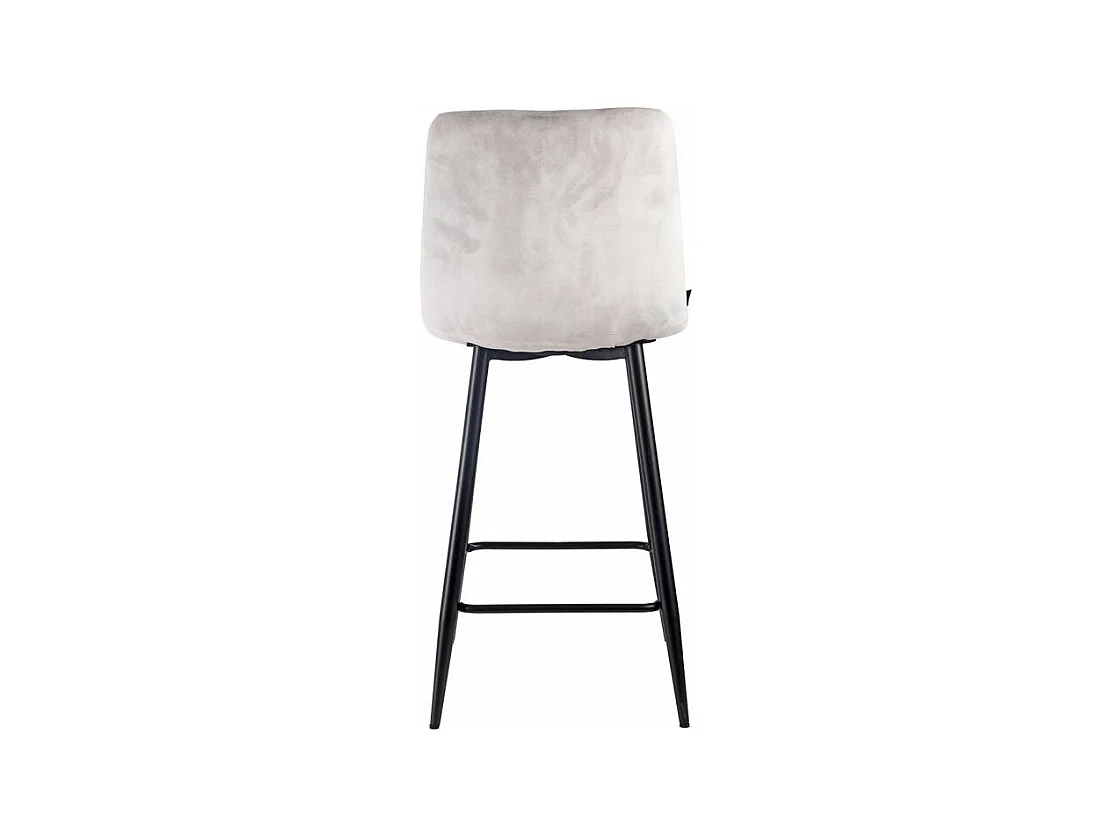 Lot 2 tabourets de bar en velours écru pieds métal noir – NAMI 2