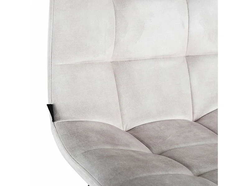 Lot 2 tabourets de bar assise 63 cm velours écru pieds métal – NAMI 2