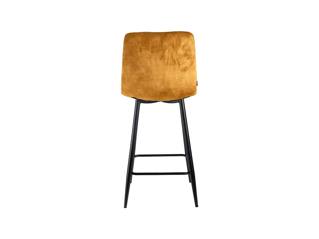 Lot 2 tabourets de bar en velours jaune pieds métal noir – NAMI 2