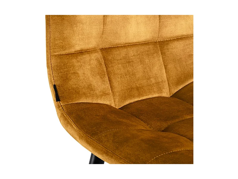 Lot 2 tabourets de bar en velours jaune pieds métal noir – NAMI 2