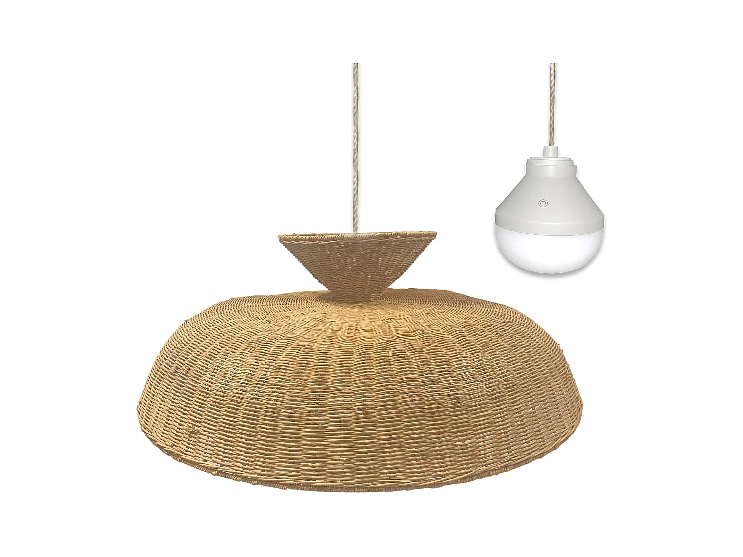 Suspension nomade DARMA Beige Rotin D80 CM