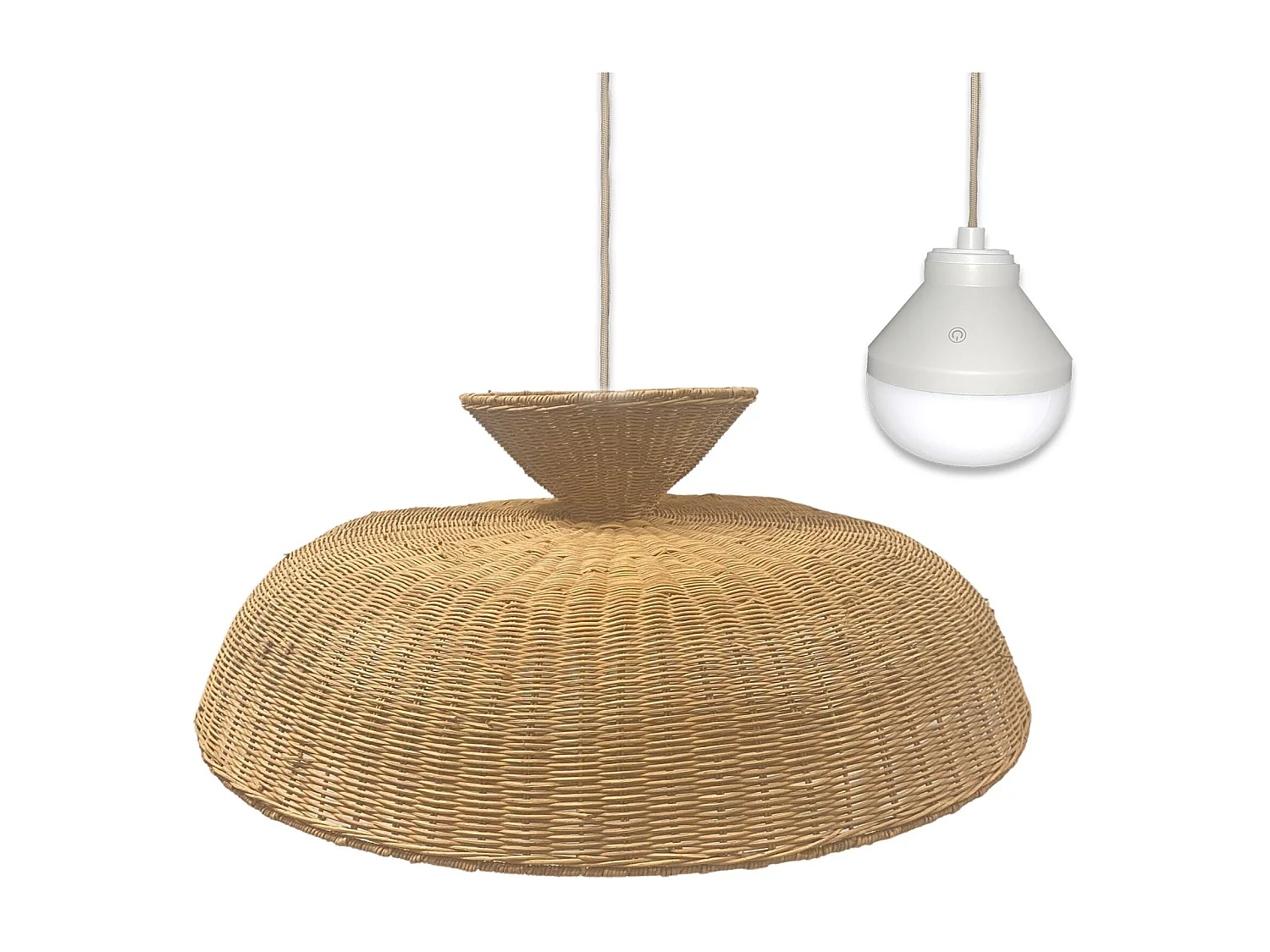 Suspension nomade DARMA Beige Rotin D80 CM