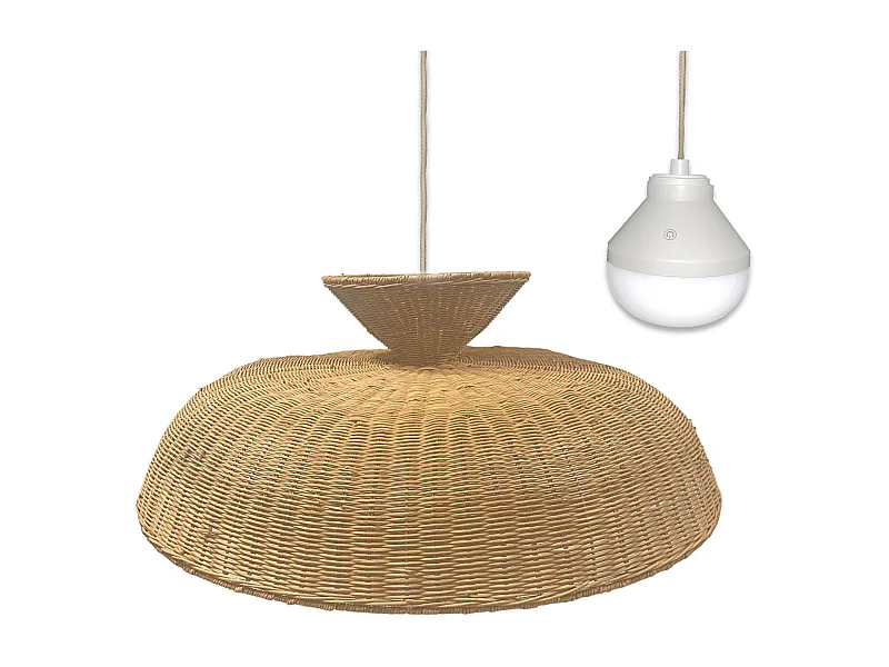 Suspension nomade DARMA Beige Rotin D80 CM