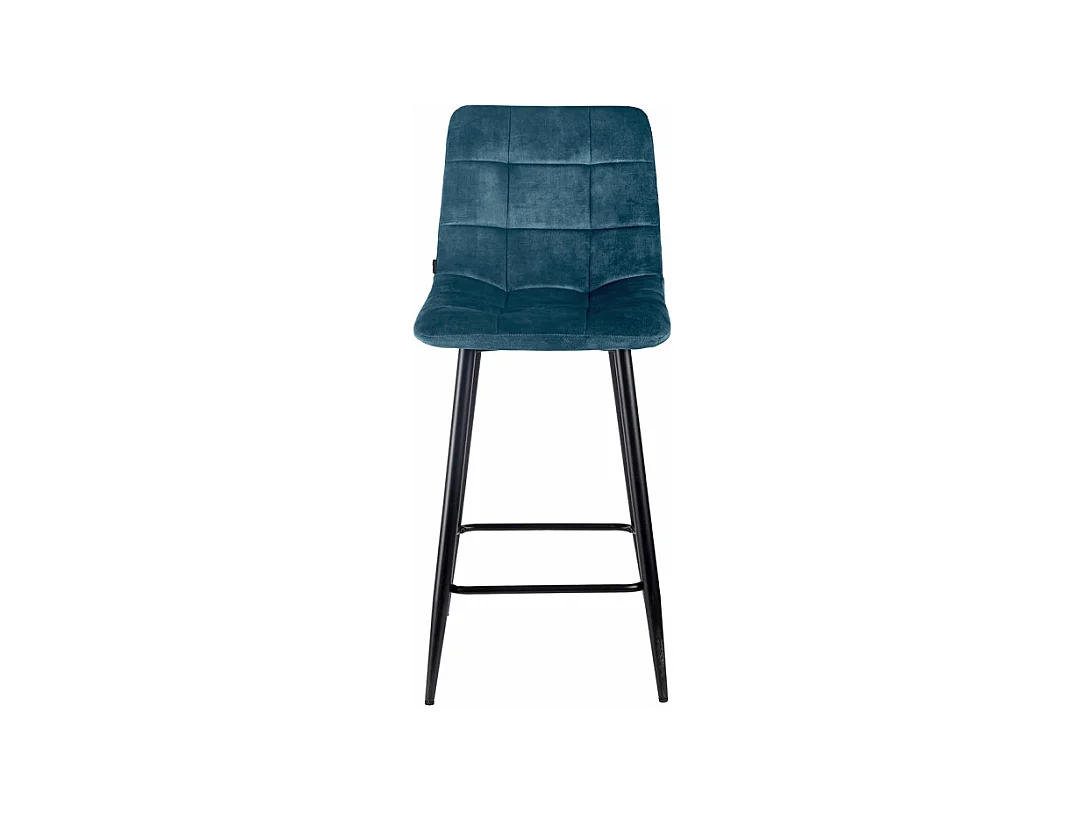 Lot 2 tabourets de bar en velours bleu pieds métal noir – NAMI 2