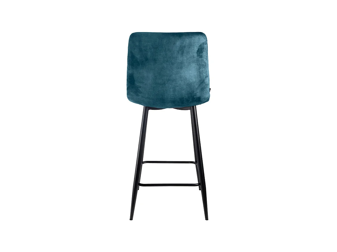 Lot 2 tabourets de bar en velours bleu pieds métal noir – NAMI 2