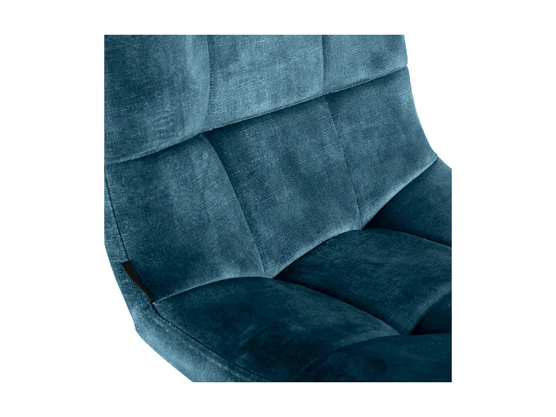Lot 2 tabourets de bar en velours bleu pieds métal noir – NAMI 2