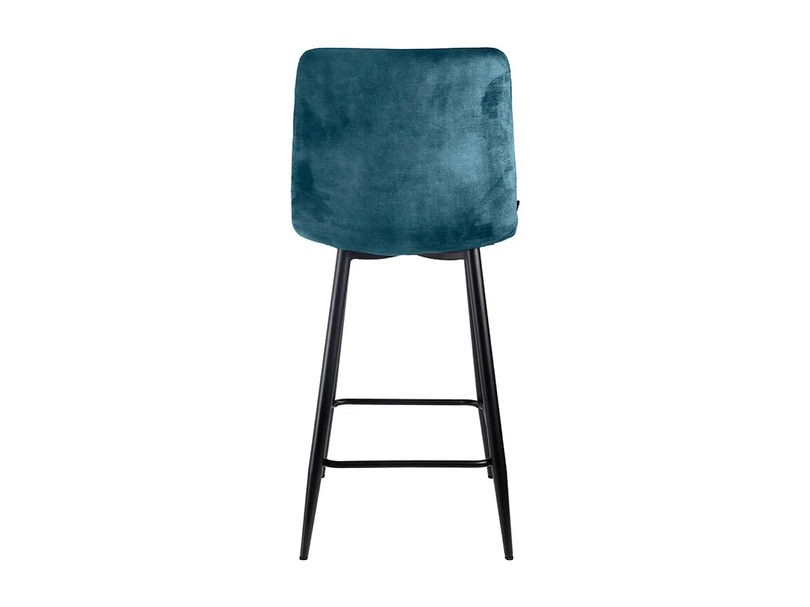 Lot 2 tabourets de bar assise 63 cm velours bleu pieds métal – NAMI 2