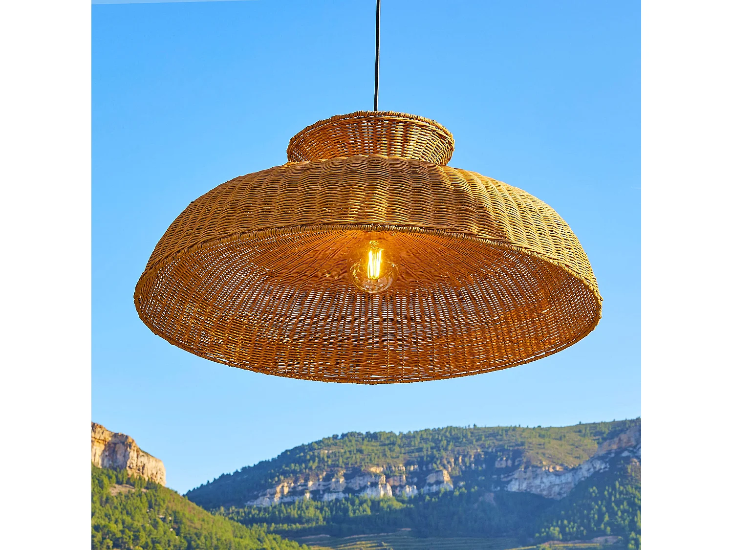 Suspension d'extérieur DARMA Beige Rotin D80 cm