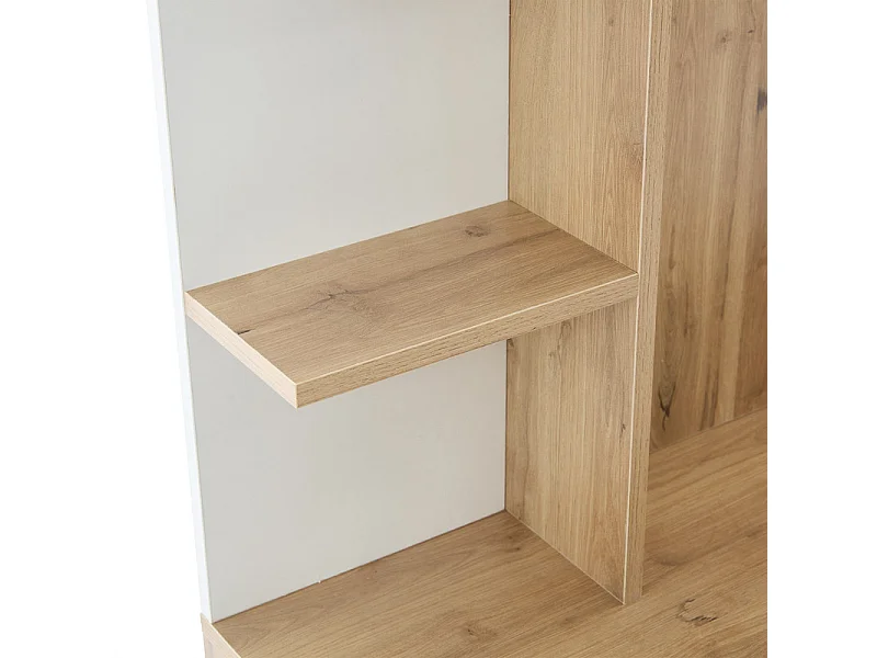 Vitrine - 5 étagères et 2 portes - avec patères - charge max 80kg - panneau de particules - 75x33x180cm