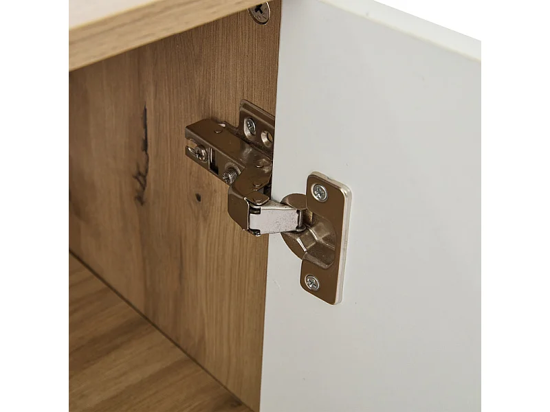 Vitrine - 5 étagères et 2 portes - avec patères - charge max 80kg - panneau de particules - 75x33x180cm