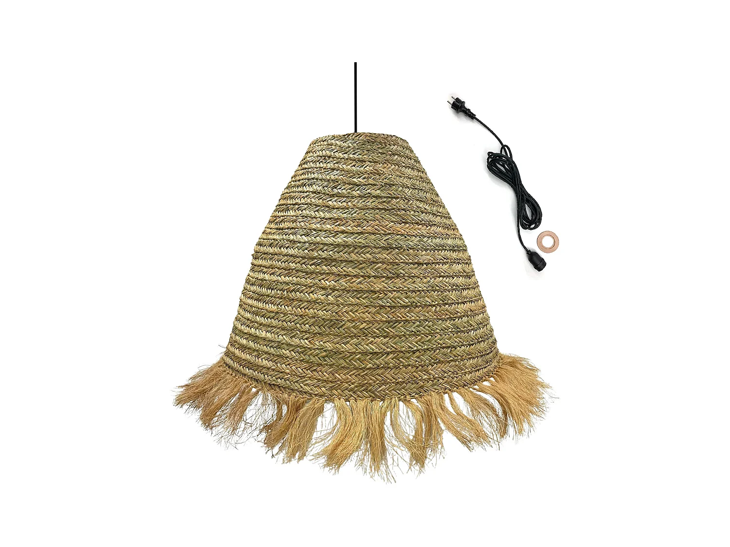 Suspension d'extérieur avec câble BIG ANAFI Beige Fibre naturelle D100 cm