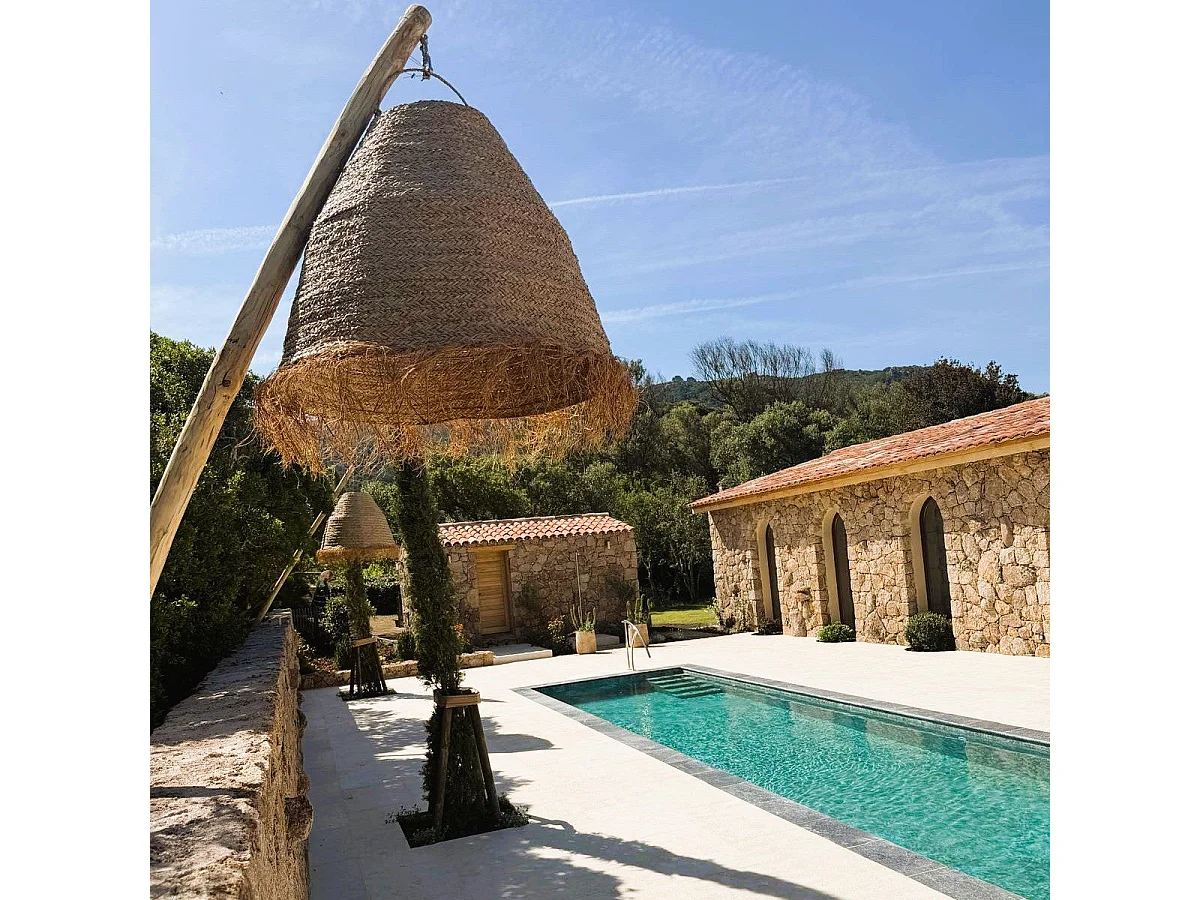 Suspension Extérieure XXL Jonc de Mer Beige D100cm Câble 5m