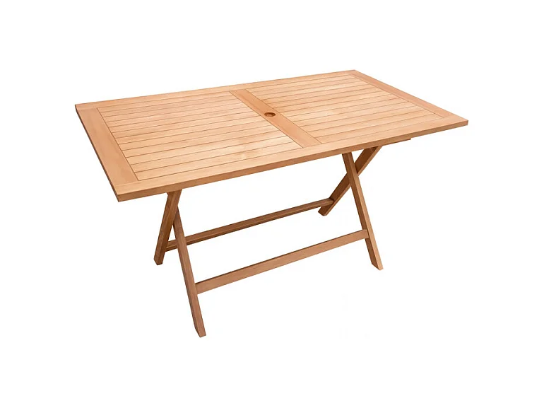 Table de jardin rectangulaire pliante 150 cm bois de teck - ANCOLIE