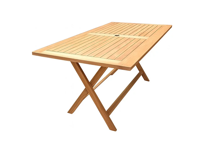 Table de jardin rectangulaire pliante 150 cm bois de teck - ANCOLIE