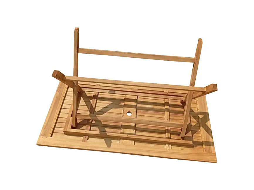 Table de jardin rectangulaire pliante 150 cm bois de teck - ANCOLIE