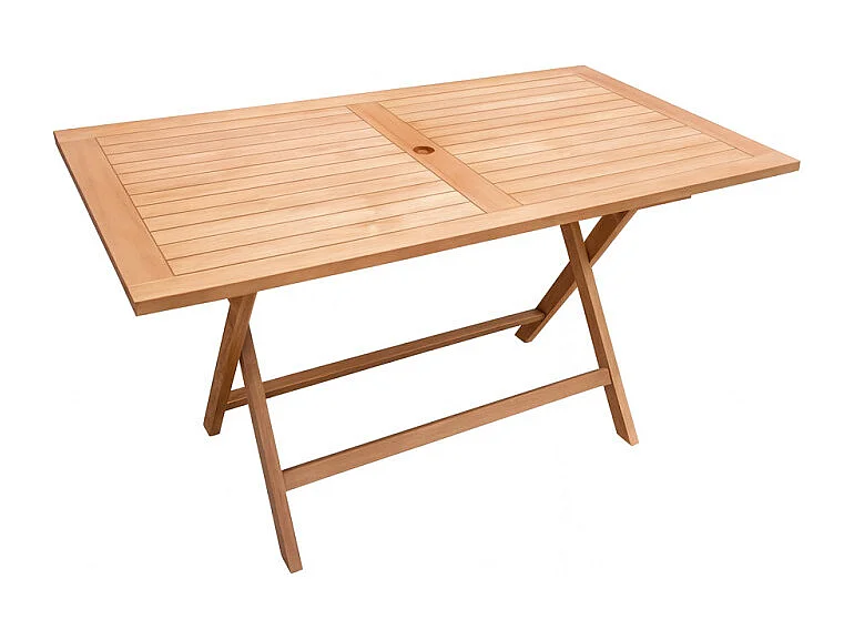 Table de jardin rectangulaire pliante 150 cm bois de teck - ANCOLIE