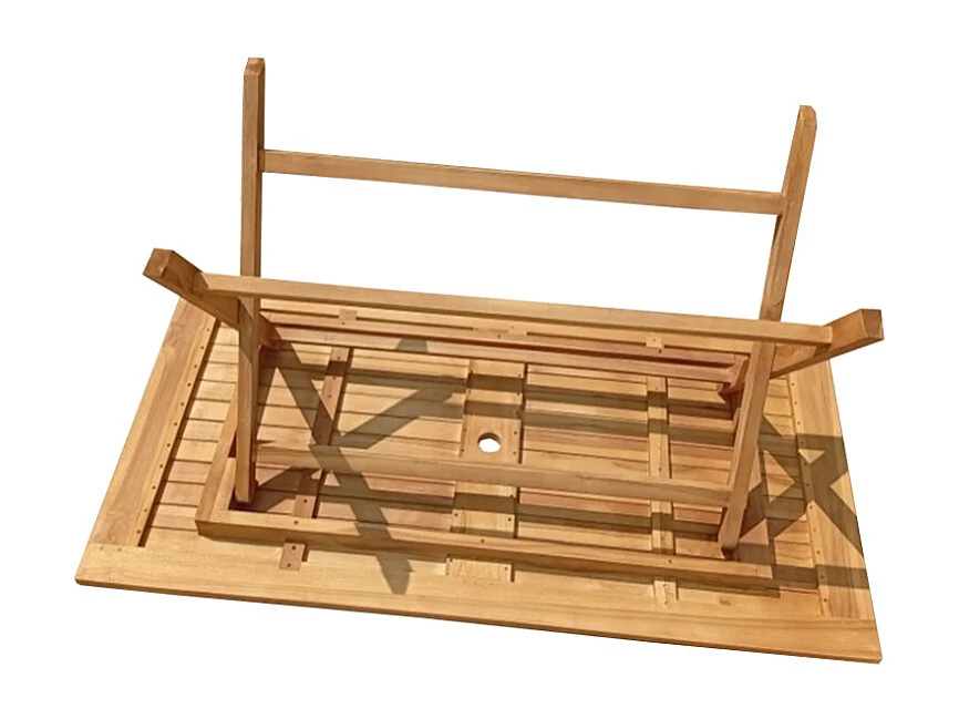 Table de jardin rectangulaire pliante 150 cm bois de teck - ANCOLIE