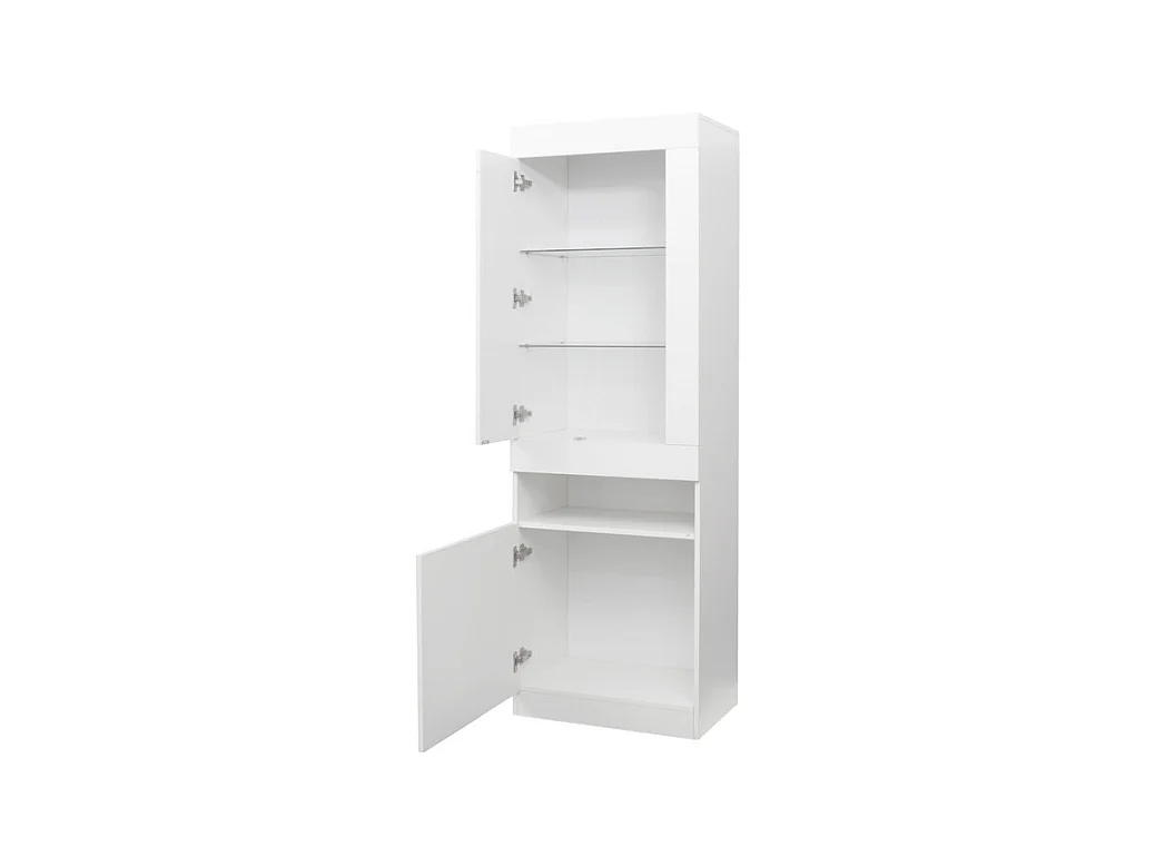 Vitrine avec éclairage LED 16 couleurs et Bluetooth - 2 portes et 1niche - panneau de particules - 50x40x180cm