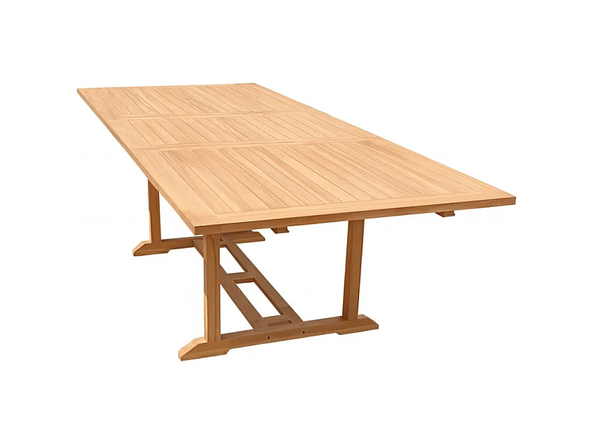 Table de jardin rectangulaire extensible 180/240 cm teck - ANCOLIE