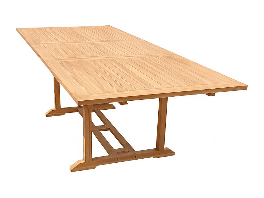 Table de jardin rectangulaire extensible 180/240 cm teck - ANCOLIE