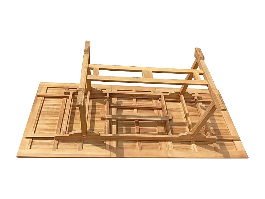 Table de jardin rectangulaire extensible 180/240 cm teck - ANCOLIE