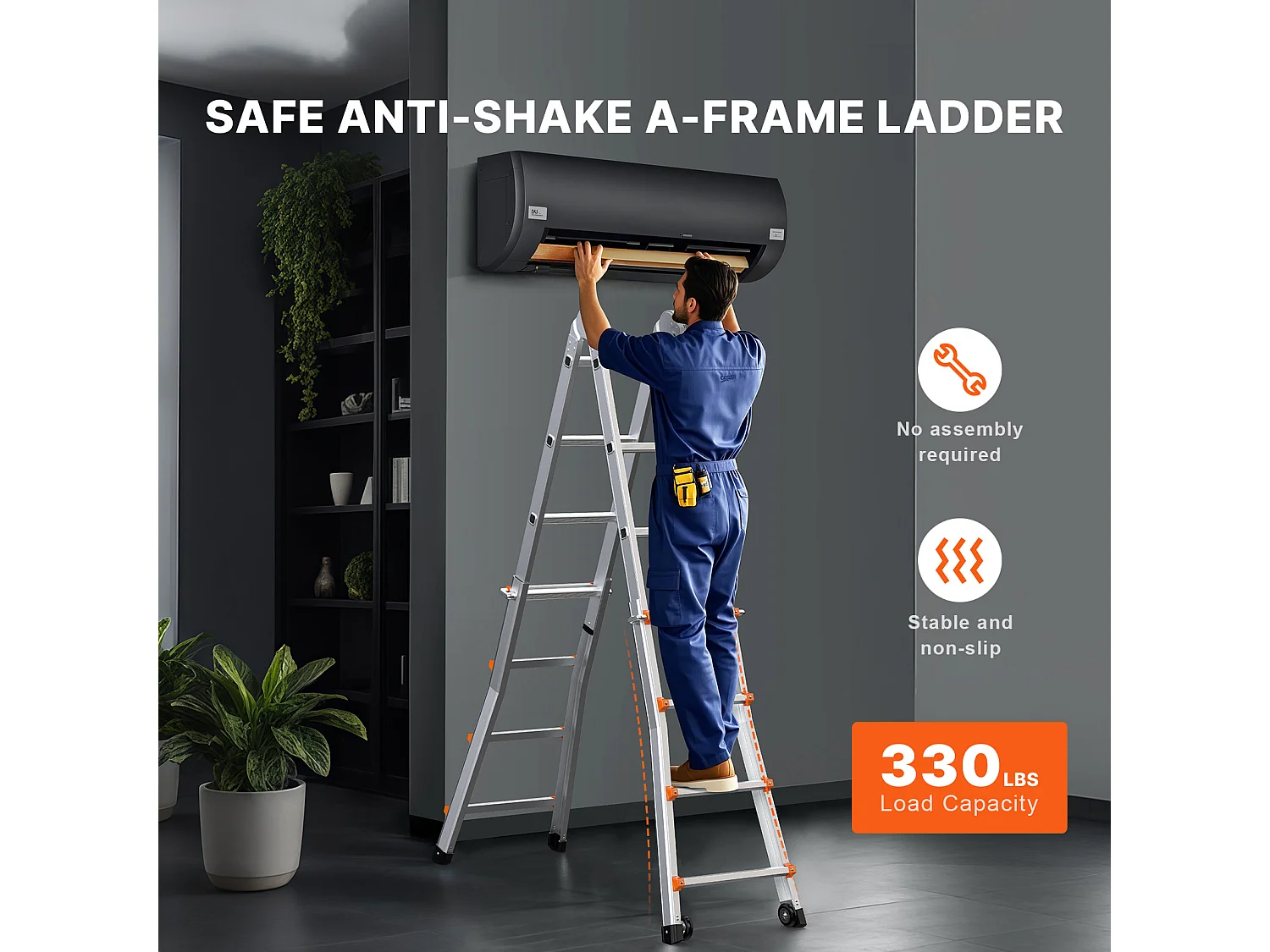 Échelle Télescopique SucceBuy, 6230 mm, à Cadre en A, Multifonction