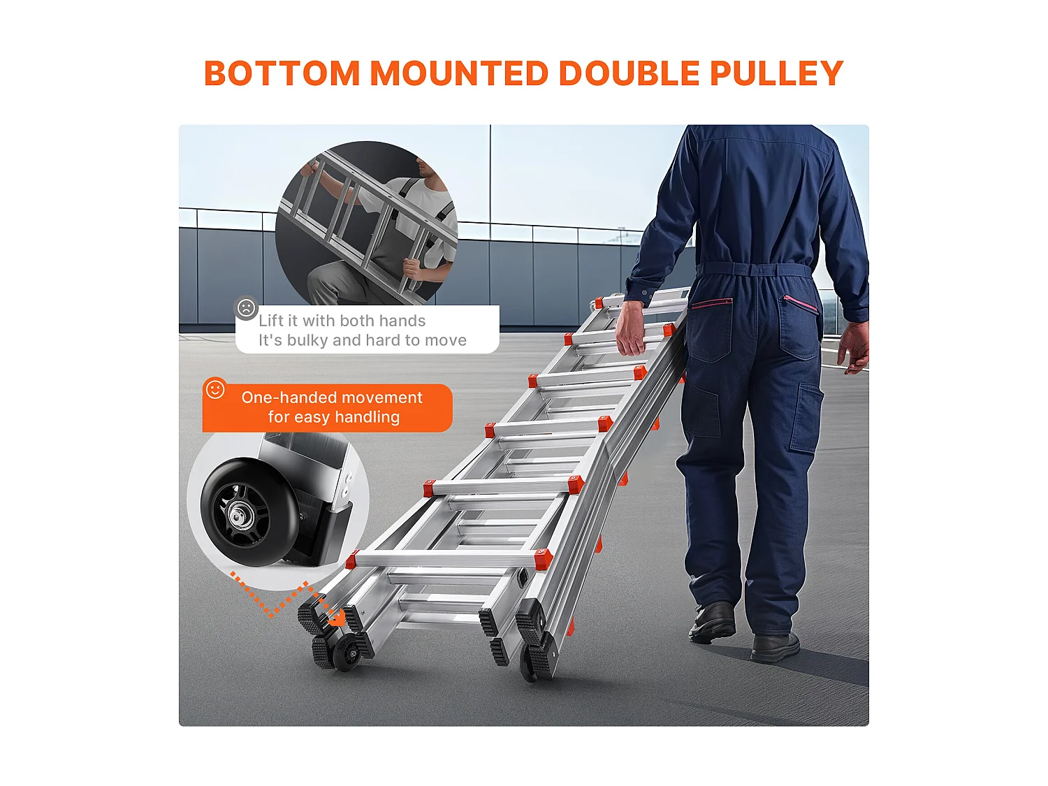 Échelle Télescopique SucceBuy, 6230 mm, à Cadre en A, Multifonction