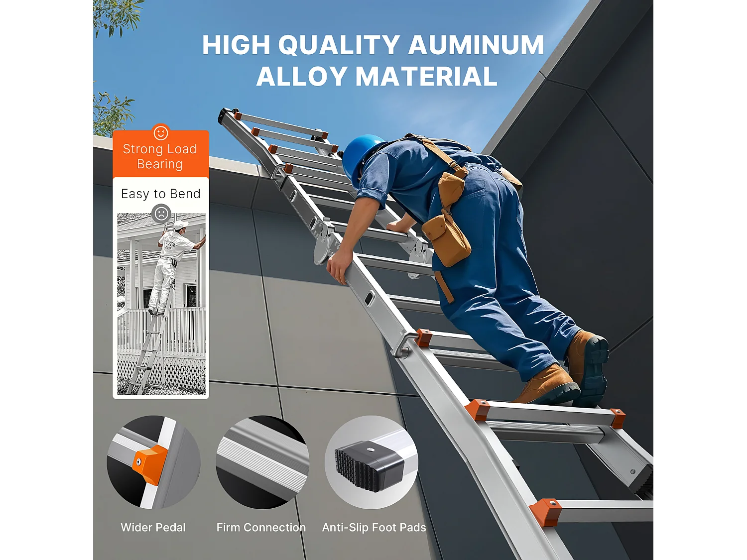 Échelle Télescopique SucceBuy, 6230 mm, à Cadre en A, Multifonction