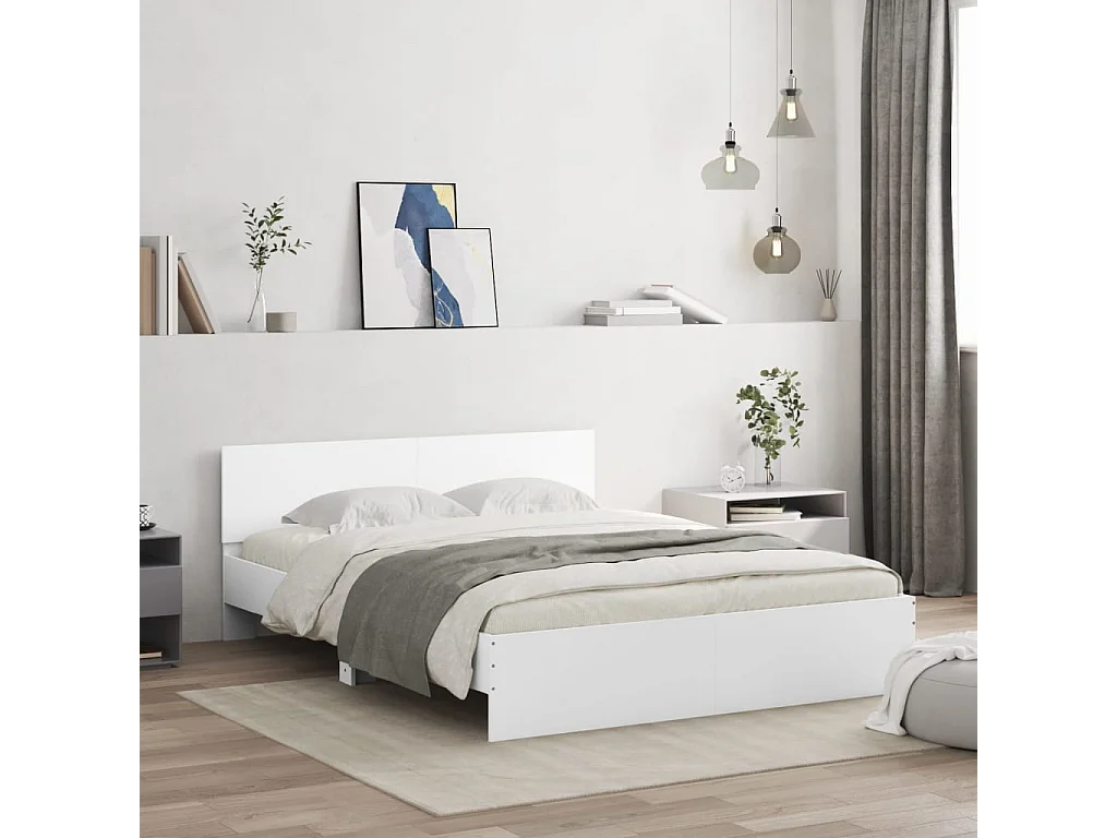 Lit double | Lit adulte | Cadre de lit blanc 140x200 cm